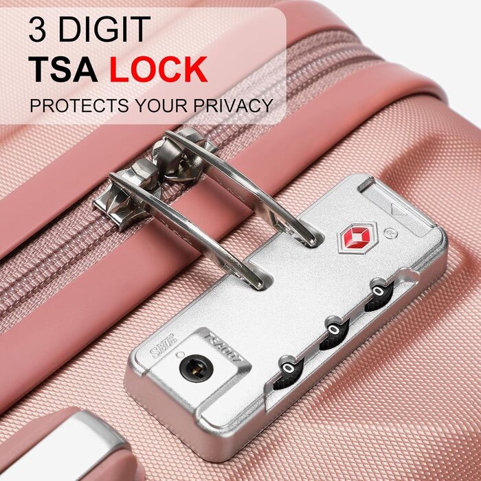 Набір валіз Sea Choice Hardshell Trolley 5шт. з TSA замком, рожеве золото (55/65/76 см)