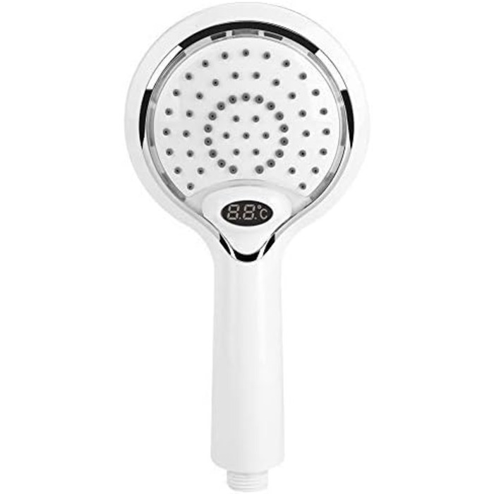 Ручний LED душ Nikou, 3 кольори, з температурним сенсором, цифровий дисплей, контроль температури, білий
