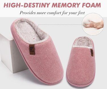 Тапочки чоловічі COFACE з фетру, теплі, зручні, з плюшем, антиковзка гумова підошва, розмір 40-49 (світло-рожевий, 46 EU)