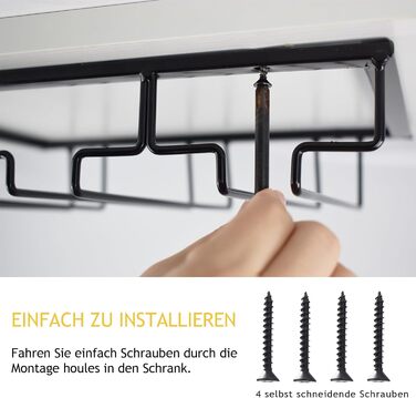 Стильна металева полиця для бокалів, підставка для бокалів, чорна полиця для зберігання бокалів, органайзер для кухні, бару (2 шт. з 2 підставками)