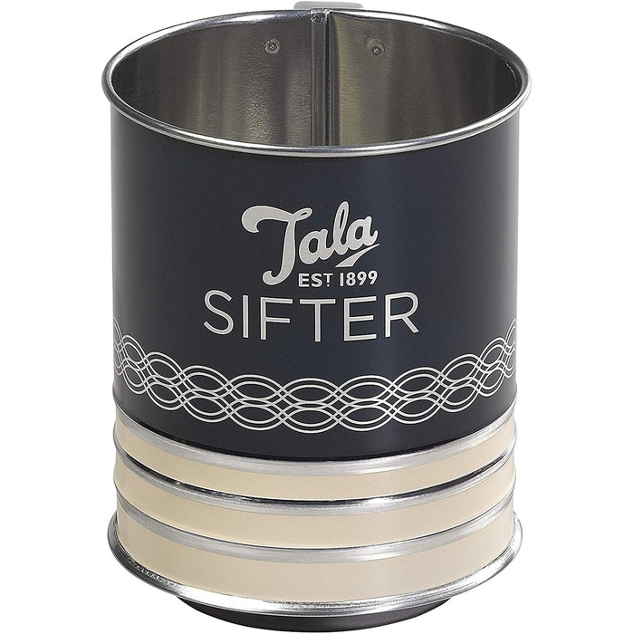 Tala Traditional Manual Flour Sifter in Indigo and Ivory Design - Classic Baking Sifter, Easy to Use, Durable, Elegant Kitchen Utensil