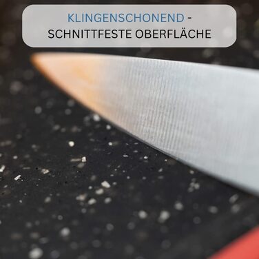 Дерев'яний обрізний дошка Westmark з жолобом для соку, неслизька, захищає леза, розмір 44,5 x 30 см, імітація граніту, пластик, антрацит/червоний, 6217224G (M)