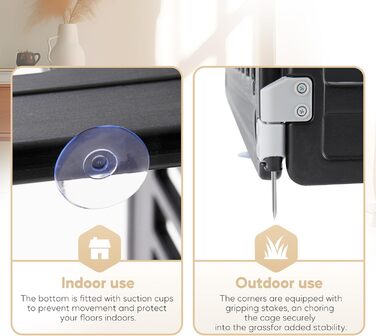 Клітка-манеж для собак, 61 см, 4 панелі, з дверцятами, чорна, складна, портативна, для цуценят та маленьких собак (пластик)