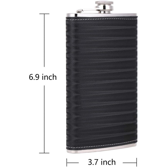 Фляга з імітацією крокодилячої шкіри, нержавіюча сталь, 510 мл, для віскі та лікеру, обгорнута PU-шкірою, TANEAXON