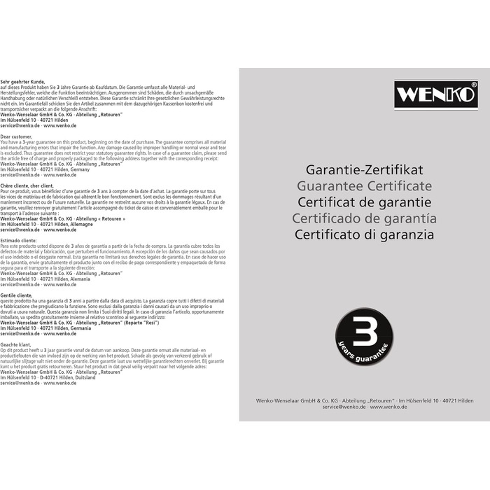 Автоматична душова лійка WENKO, антикальк, 17x25 см, хромована, з функцією самоочищення, для душу