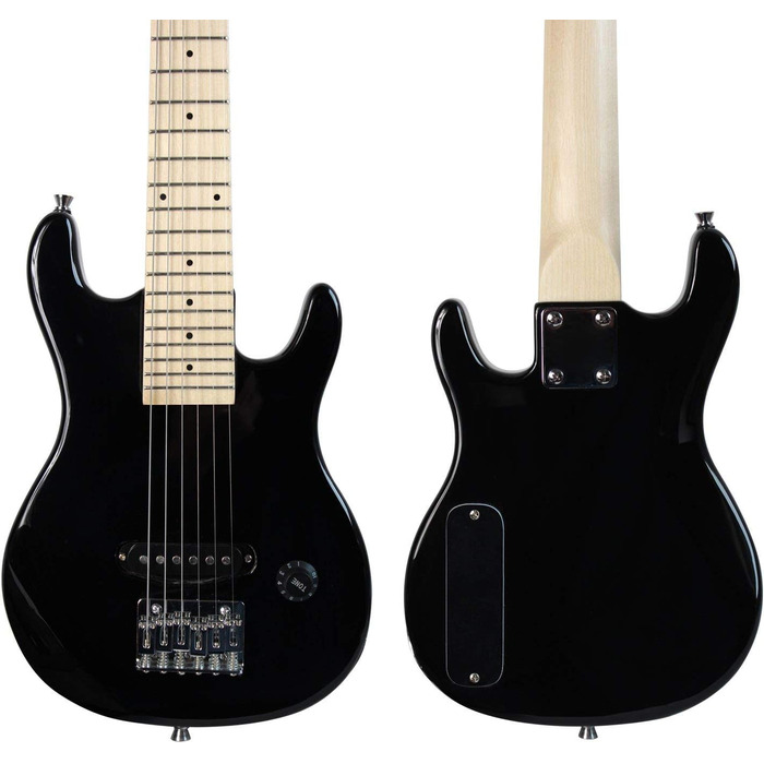 Дитячий електрогітарний набір YMC, 76.2 см, з підсилювачем 5 Вт, Gigbag, ремінь, кабель, струни, медіатори та ключ, Чорний