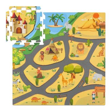 Relaxdays Puzzle Mat Safari