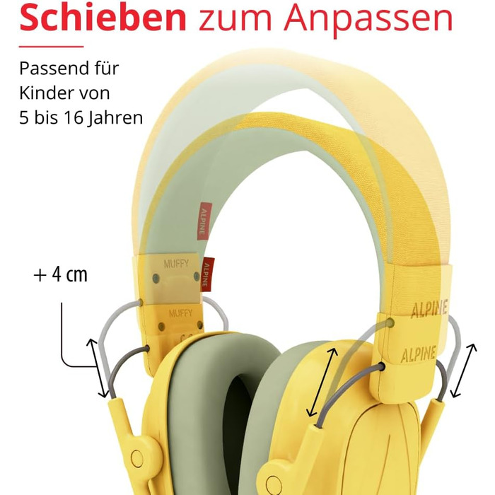 Дитячі навушники шумозахисні Alpine Muffy – комфортний захист вух для дітей до 16 років, жовті
