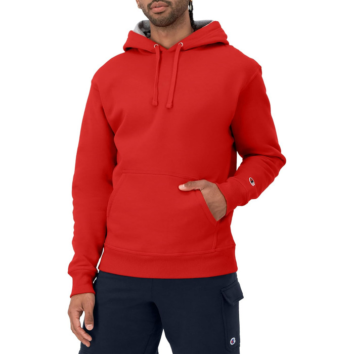 Спортивна кофта Champion Powerblend Fleece з капюшоном, логотип C (кольори вже не виробляються), стандартна посадка, XS, червоний колір (Team Red Scarlet)