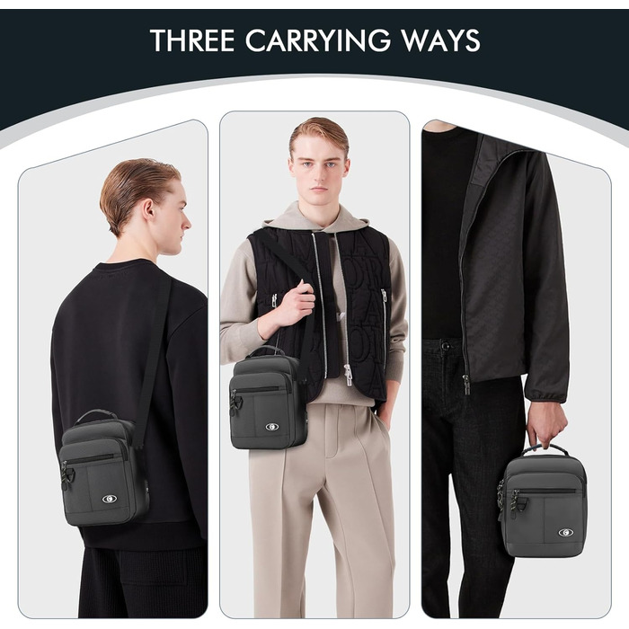 Чоловіча сумка на плечі BAGZY: велика нагрудна сумка-рюкзак для роботи, навчання та подорожей (579grün)