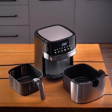 Фритюрниця без олії LEHMANN XL 6.5л з 8 програмами, цифровим дисплеєм та антипригарним покриттям