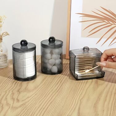 Організатор для ватних дисків та паличок PUTOAHAO (3 шт.) - Чорний