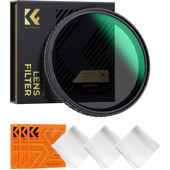 Фільтр ND K&F Concept 82mm Variabler ND Filter (ND2-32) Nano-Xcel для фотографії пейзажів та відео