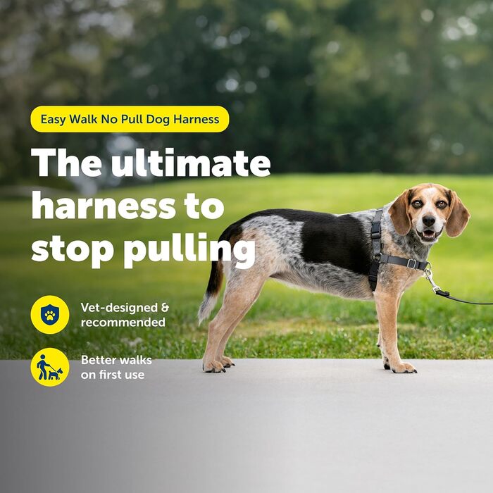 Нашийник для собак Petafe Eay Walk, щоб уникнути тягнучої повідка, навчання хорошим манерам, чорний/антрацитовий, S/M