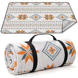 Плед для пікніка водонепроникний 200x200 см, пляжний килим без піску, складаний, з ручкою для перенесення (на 4-6 осіб) - ідеально для пляжу, кемпінгу та пікніків