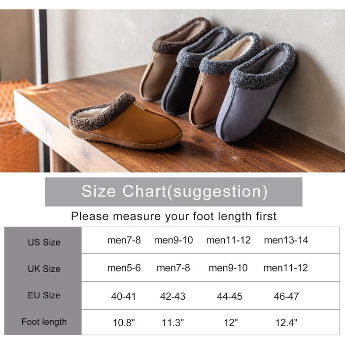 Чоловічі халати з замші з меморі-піною, для дому та вулиці, теплі зимові халати з неслизькою підошвою, подарунок для чоловіків, тата, чорний 47/48 EU