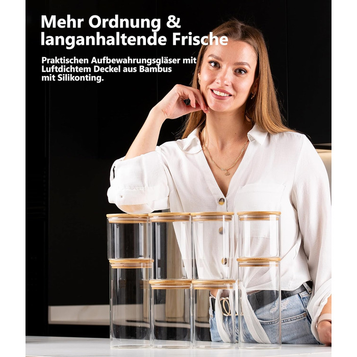 Набір контейнерів для зберігання Deco haus® 2 шт. (1,3 л) - герметичні банки для кави, цукру, крупи та інших продуктів