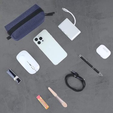 Органайзер для кабелів SIMTOP: компактна сумка для аксесуарів, SD-карт, Powerbank. Ідеально для подорожей, офісу та фотографії. Зелений (блакитний)