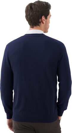 Чоловічий кардиган Kaspin з вовняної суміші, V-подібний виріз, ґудзики та кишені (темно-синій, S)