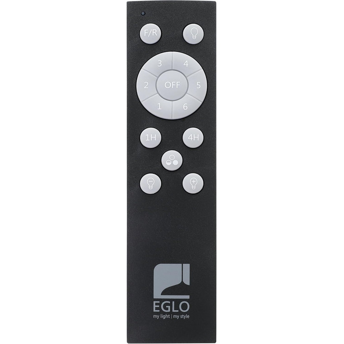 Вентилятор стельовий LED EGLO Losciale з пультом, 4 лопаті, з підсвічуванням, для літа/зими, металевий, Ø 106.6 см, чорний матовий