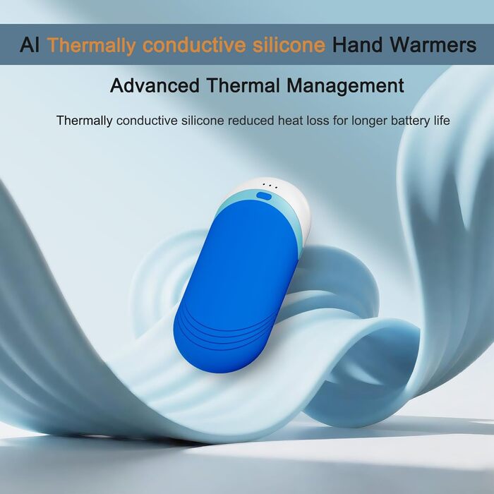 Електричні грілки для рук Karecel 2 шт., акумуляторні, силіконові, 6000mAh, для жінок та чоловіків (блакитний)