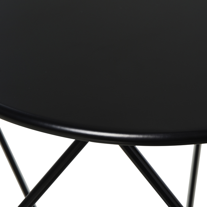 HOMCOM Round Coffee Table with Storage Side Table & Nesting Table Metal Basket Design 51x51x44 cm for Living Room & Bedroom