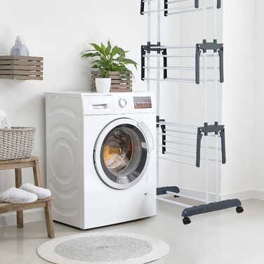 Relaxdays Clothes Rail Tower with Wheels