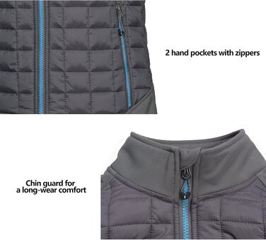 Little Donkey Andy Легка пухова жилетка для жінок, тепла безрукавна куртка для активного відпочинку, походів, бігу, подорожей, XL, темно-сірий