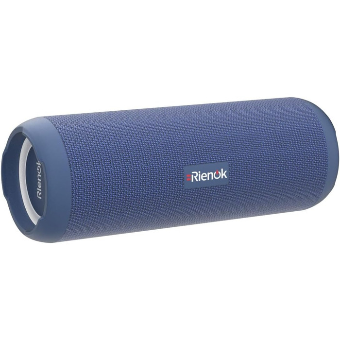 Bluetooth портативна колонка RIENOK з підсвічуванням, IPX7, 3600 mAh, баси, стерео звук (Блакитний)