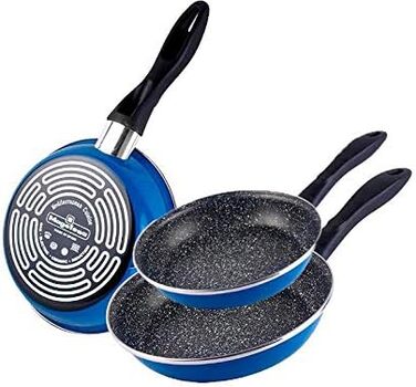 Набір сковорідок Magefesa K2 Blau (20/24/28 см), антипригарне покриття, для всіх плит (індукція), економія енергії 50%