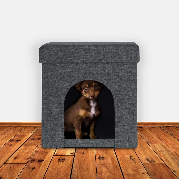 Кігтеточка-будиночок Relaxdays для котів та маленьких собак, сіра, 38,5 x 37 x 37 см