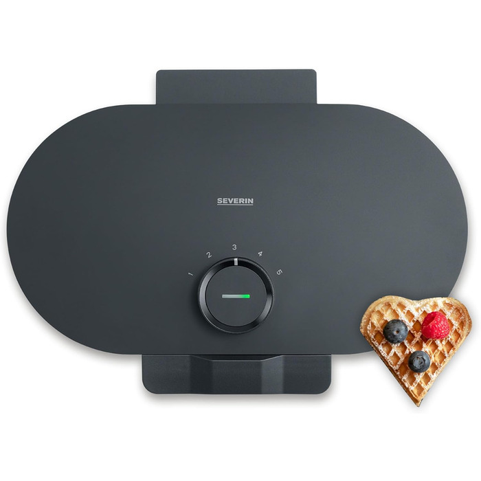 Severin WA 2106 Electric Heart-Shaped Waffle Maker - Slim Design, Non-Stick Coating