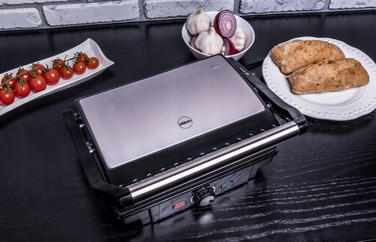 Складаний електричний контактний гриль Eldom GK130, сріблястий/сірий, 1600 Вт