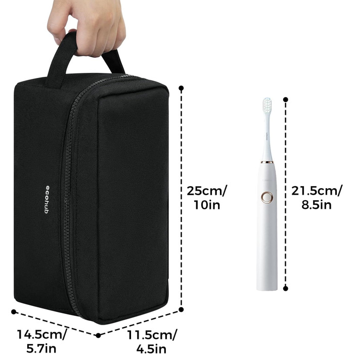 Чоловіча дорожня косметичка Ecohub Kuturbeute, водонепроникна, з відділенням для мокрого та сухого, чорна (L)