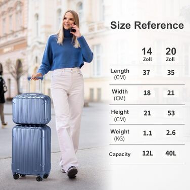 Набір валіз LALAHO 3 шт. з жорстким корпусом, великий дорожній набір, валізи з колесами, ABS+PC, ручна поклажа, набір валіз з жорстким корпусом, м'ятно-зелений (сіро-блакитний)