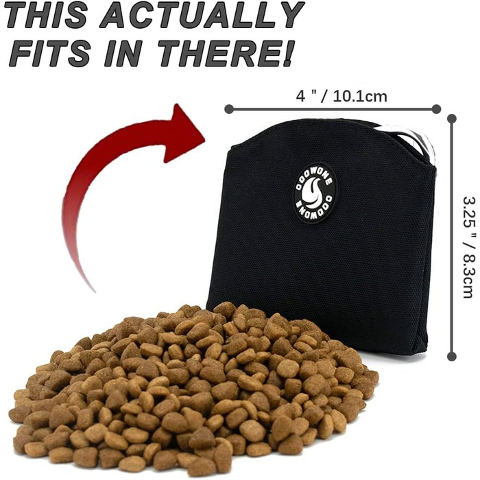 Сумка для ласощів для собак COOWONE, з магнітною застібкою, 900D Oxford, для дресирування та прогулянок, чорна