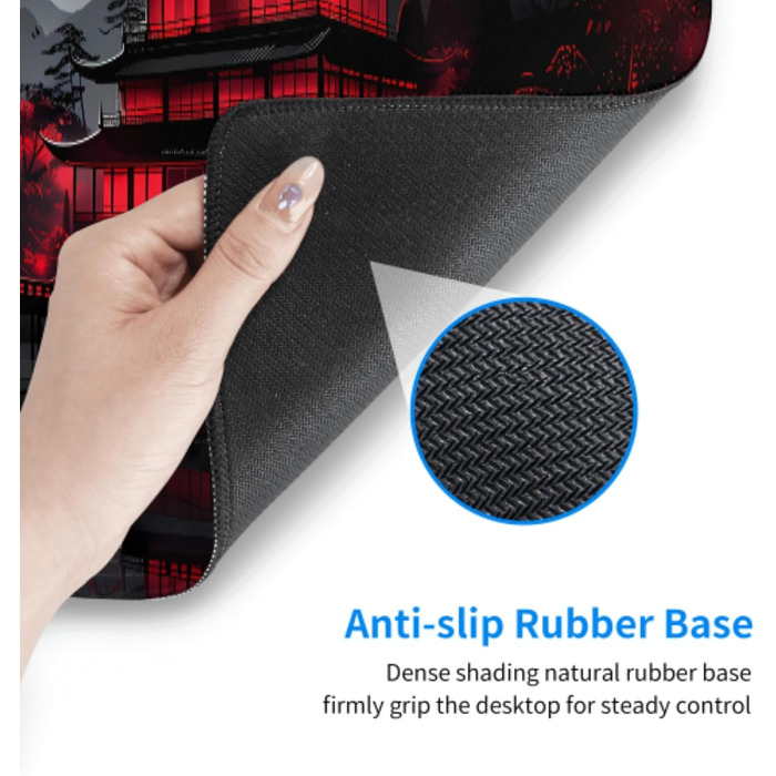 Килимок для миші Anime-стиль, 90 x 40 см, чорно-червоний, для геймінгу та офісу