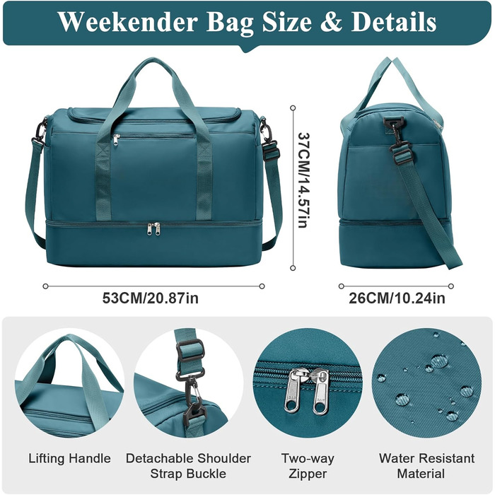 Спортивна сумка для подорожей Easyjet: водонепроникна дорожня сумка-шопер з відділенням для взуття, 45л, A5, бежева