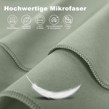 HiiPeak Рушник з мікрофібри: компактний, легкий, швидковисихаючий для спорту та басейну (180 x 90 см, колір: зелений)