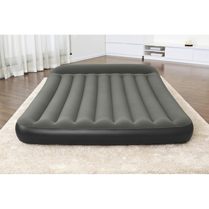 Надувне ліжко Bestway TriTech з вбудованим акумулятором та насосом Double XL, 203 x 152 x 30 см, сірий колір