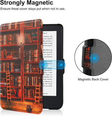 Чохол-книжка HGWALP Slim для eReaders Tolino Shine 5/Shine Color/Shine 4 та Kobo Clara Colour/Clara BW/Clara 2E з авто-ввімкненням/вимкненням (Library)