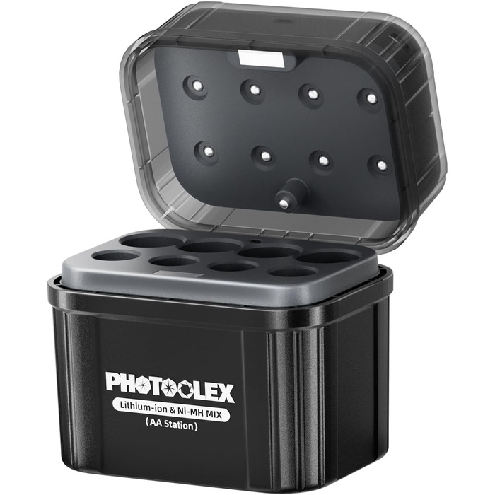 Акумулятори AA перезаряджувані (3000мВт·год, 1.5V) та NiMH акумулятори AA (2700мАг, 1.2V) з гібридним зарядним пристроєм (4 шт.) + бокс для зберігання