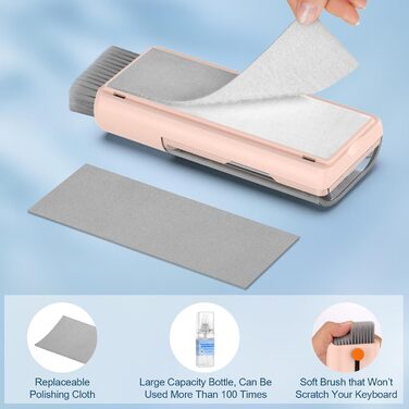 Набір для чищення клавіатури 12 в 1: для ноутбука, iPhone, MacBook, PC, камери (рожевий)
