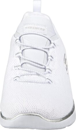 Кросівки Skechers Summits Leopard Spot для жінок, 39.5 EU, білий сітчастий верх з сріблястою окантовкою