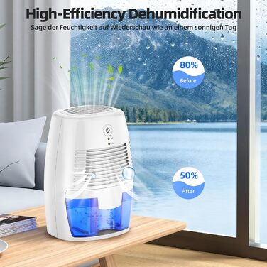 Електричний осушувач повітря 1300 мл - портативний, тихий, для спальні, ванної кімнати та шафи