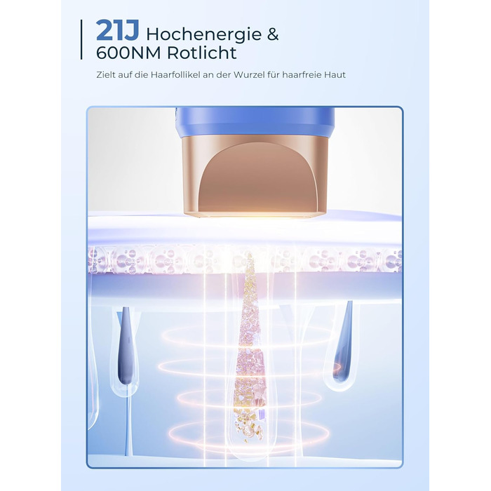 Пристрій для епіляції IPL з охолодженням 8°C, 9 рівнів, 600 нм червоне світло, LCD-екран, для жінок та чоловіків, обличчя, руки, бікіні-зона, тіло