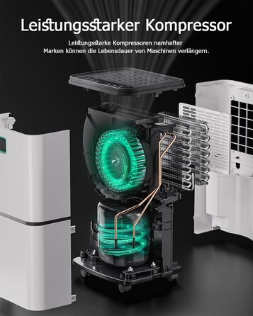 Електричний осушувач повітря 12л/24г з сенсорним керуванням, дисплеєм 3 кольорів та таймером 24г. Ідеальний для квартири, швидкого сушіння білизни, ванної кімнати та підвалу. Білий, 12л