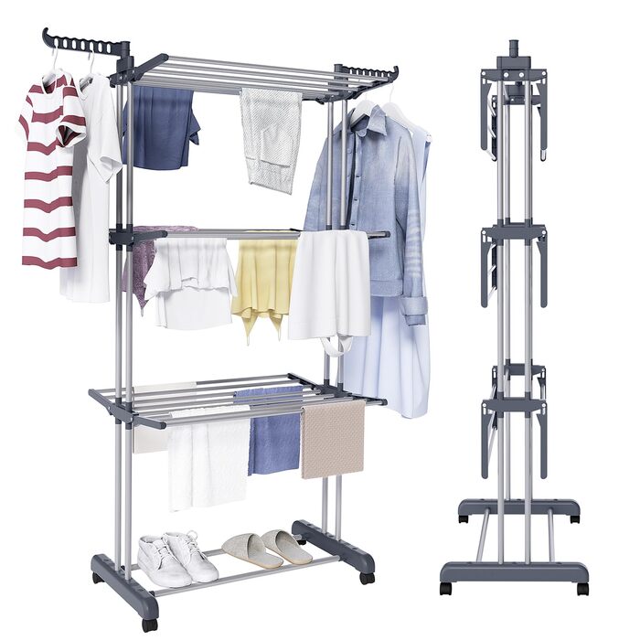 Кімнатна сушарка для білизни Turm 6 крил, сіра, стандарт