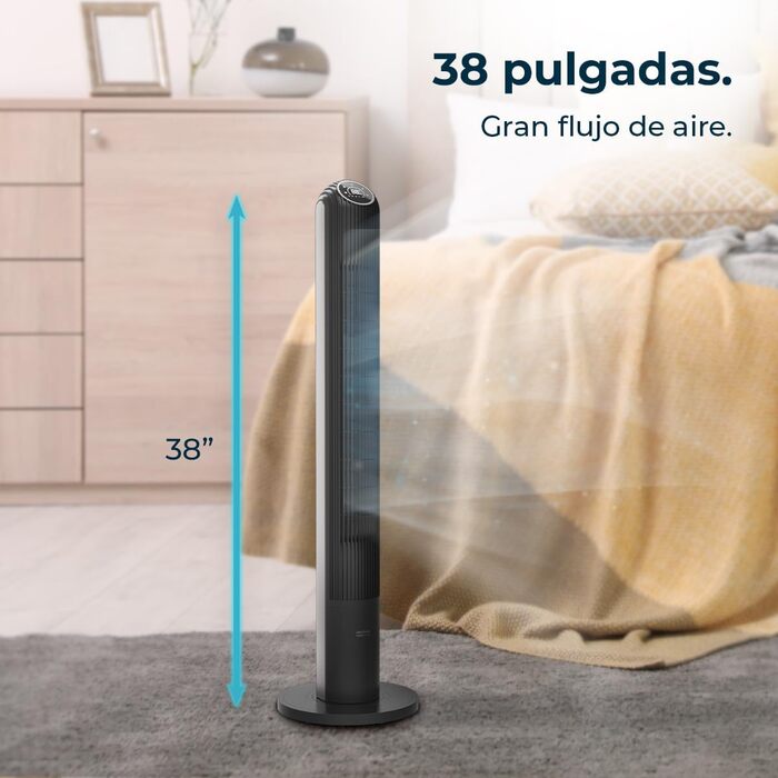 Турбовентилятор Cecotec EnergySilence 9090 Skyline Ionic: 119 см, 45 Вт, іонізатор, LED-дисплей, пульт ДК, 3 режими, 12 год таймер, осциляція 70º