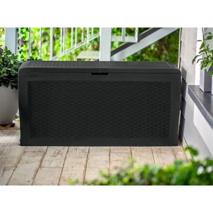 Садова скриня KETER Samoa Rattan Box 270 л, антрацит